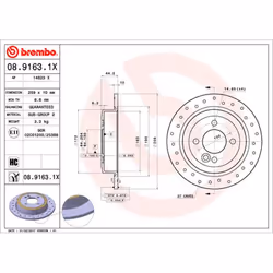 Disque de frein BREMBO XTRA LINE BREMBO 08.9163.1X, 1 pièce