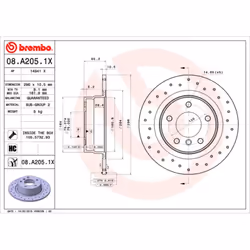 Disque de frein BREMBO XTRA LINE BREMBO 08.A205.1X, 1 pièce