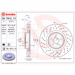 Disque de frein BREMBO XTRA LINE BREMBO 09.7812.1X, 1 pièce