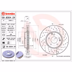 Disque de frein BREMBO XTRA LINE BREMBO 09.8304.2X, 1 pièce