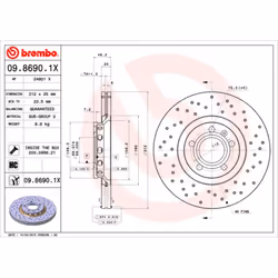 Disque de frein BREMBO XTRA LINE BREMBO 09.8690.1X, 1 pièce