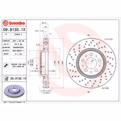 Disque de frein BREMBO XTRA LINE BREMBO 09.9130.1X, 1 pièce