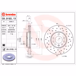 Disque de frein BREMBO XTRA LINE BREMBO 09.9165.1X, 1 pièce