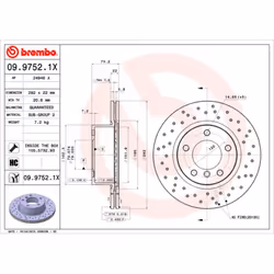 Disque de frein BREMBO XTRA LINE BREMBO 09.9752.1X, 1 pièce