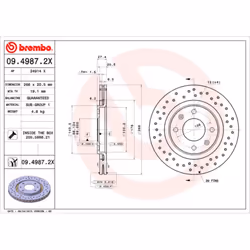 Disque de frein BREMBO XTRA LINE BREMBO 09.4987.2X, 1 pièce