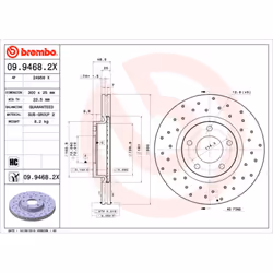 Disque de frein BREMBO XTRA LINE BREMBO 09.9468.2X, 1 pièce