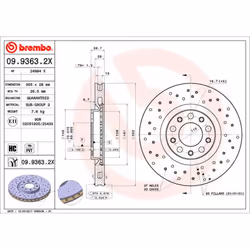 Disque de frein BREMBO XTRA LINE BREMBO 09.9363.2X, 1 pièce
