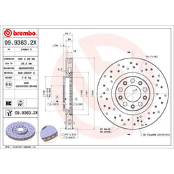 Disque de frein BREMBO XTRA LINE BREMBO 09.9363.2X, 1 pièce