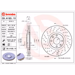 Disque de frein BREMBO XTRA LINE BREMBO 09.A185.1X, 1 pièce