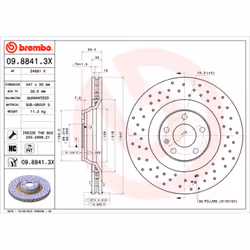 Disque de frein BREMBO XTRA LINE BREMBO 09.8841.3X, 1 pièce