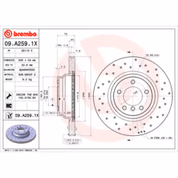 Disque de frein BREMBO XTRA LINE BREMBO 09.A259.1X, 1 pièce