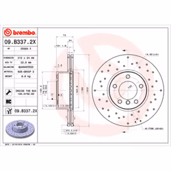 Disque de frein BREMBO XTRA LINE BREMBO 09.B337.2X, 1 pièce