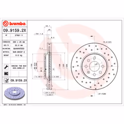 Disque de frein BREMBO XTRA LINE BREMBO 09.9159.2X, 1 pièce