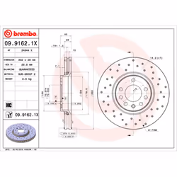 Disque de frein BREMBO XTRA LINE BREMBO 09.9162.1X, 1 pièce
