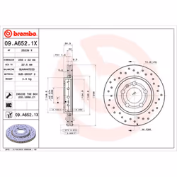 Disque de frein BREMBO XTRA LINE BREMBO 09.A652.1X, 1 pièce