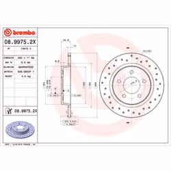 Disque de frein BREMBO XTRA LINE BREMBO 08.9975.2X, 1 pièce