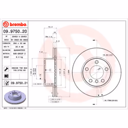 Disque de frein BREMBO 9975021 avant, ventilé, à haute teneur en carbone, 1 pièce