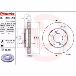 Disque de frein; BREMBO; COATED DISC LINE; 294 28 5 ventilé de l'intérieur revêtu à haute teneur en carbone; pour SSANGYONG, ...