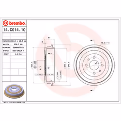 Tambour de frein BREMBO 14.C014.10