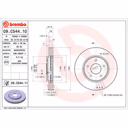 Disque de frein BREMBO 09C54411 avant, ventilé, 1 pièce