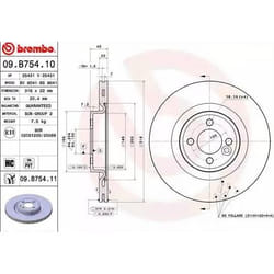 BREMBO Disque de frein MINI: Cabriolet, 3/5 portes, Clubman COATED DISC LINE 22mm 4 ventilé de l'intérieur revêtu à haute teneur en carbone 09.B754.11