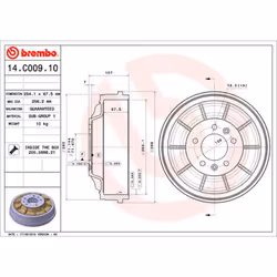 Tambour de frein BREMBO 14.C009.10