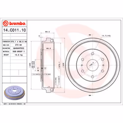 Tambour de frein BREMBO 14.C011.10