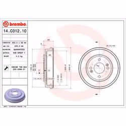 Tambour de frein BREMBO 14.C012.10