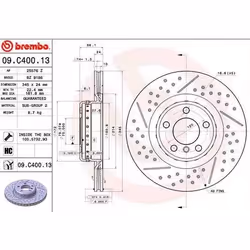 BREMBO Disque de frein BMW: 1 5 portes, 2 Cabriolet, 2 Coupé TWO-PIECE DISCS LINE 09.C400.13 34206797598 Disques de frein, Disque