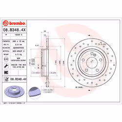 Disque de frein BREMBO XTRA LINE BREMBO 08.B348.4X, 1 pièce