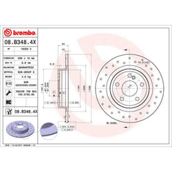 Disque de frein BREMBO XTRA LINE BREMBO 08.B348.4X, 1 pièce