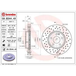 Disque de frein BREMBO XTRA LINE BREMBO 09.B344.4X, 1 pièce
