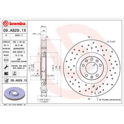 Disque de frein BREMBO XTRA LINE BREMBO 09.A829.1X, 1 pièce