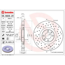 Disque de frein BREMBO XTRA LINE BREMBO 09.A829.2X, 1 pièce