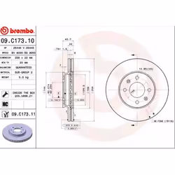 Disque de frein; BREMBO; COATED DISC LINE; 256 22 4 ventilé de l'intérieur revêtu à haute teneur en carbone; pour KIA; 517121 ...