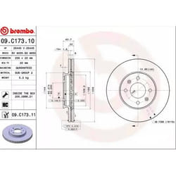 BREMBO Disque de frein KIA: RIO 3, Rio III Van / 3/5 portes COATED DISC LINE 22mm 4 ventilé de l'intérieur revêtu à haute teneur en carbone 09.C173.11