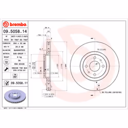 Disque de frein BREMBO 9505811 avant, ventilé, 1 pièce