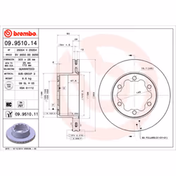 Disque de frein BREMBO 9951011 arrière, ventilé, à haute teneur en carbone, 1 pièce