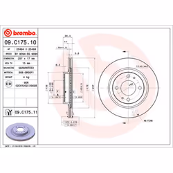 Disque de frein BREMBO 09C17511 avant, ventilé, 1 pièce