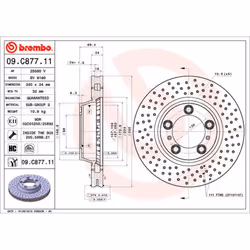 Disque de frein BREMBO 09C87711 avant, ventilé, à haute teneur en carbone, 1 pièce - Vue supplémentaire 3