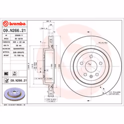 Disque de frein BREMBO 09N26621 arrière, ventilé, à haute teneur en carbone, 1 pièce