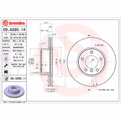 Disque de frein BREMBO 09C64911 avant, ventilé, à haute teneur en carbone, 1 pièce
