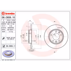 Disque de frein BREMBO 08C65911 arrière, plein, 1 pièce - Vue supplémentaire 3