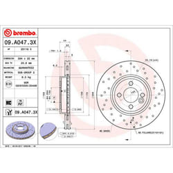 Disque de frein BREMBO XTRA LINE BREMBO 09.A047.3X, 1 pièce
