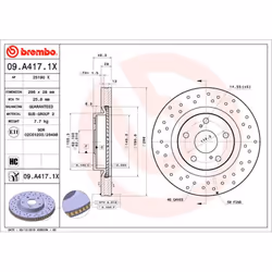 Disque de frein BREMBO XTRA LINE BREMBO 09.A417.1X, 1 pièce