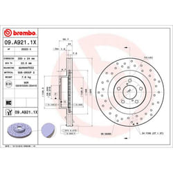 Disque de frein BREMBO XTRA LINE BREMBO 09.A921.1X, 1 pièce