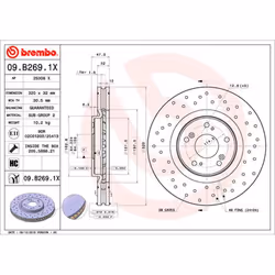 Disque de frein BREMBO XTRA LINE BREMBO 09.B269.1X, 1 pièce
