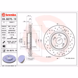 Disque de frein BREMBO XTRA LINE BREMBO 09.B270.1X, 1 pièce