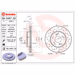 Disque de frein BREMBO XTRA LINE BREMBO 09.5457.3X, 1 pièce