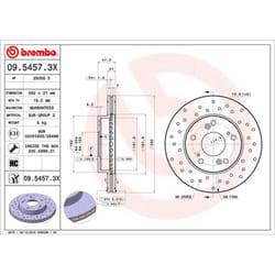 Disque de frein BREMBO XTRA LINE BREMBO 09.5457.3X, 1 pièce